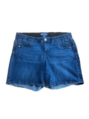 Democracy Ab Solution Shorts Women Size 20 Blue Indigo Denim Stretch Comfort